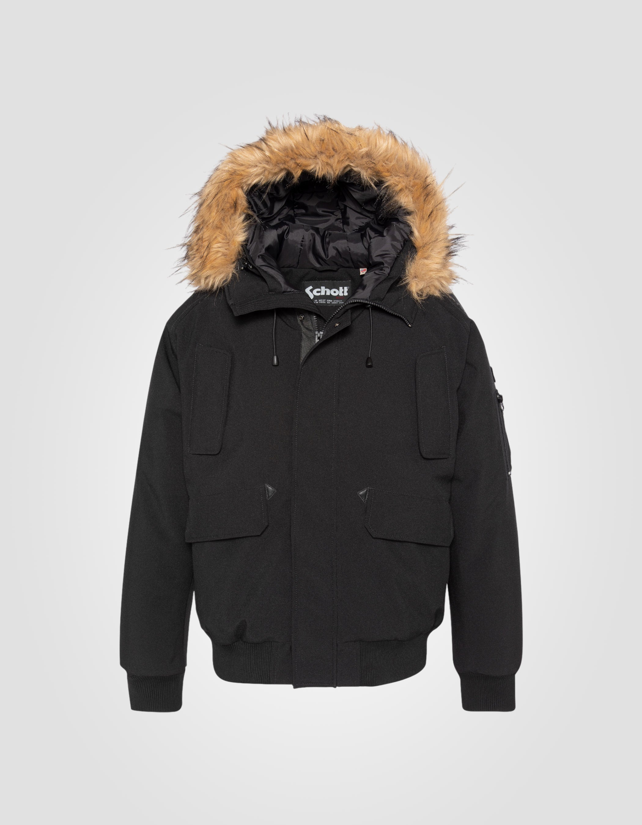 Chaqueta con capucha negra-1