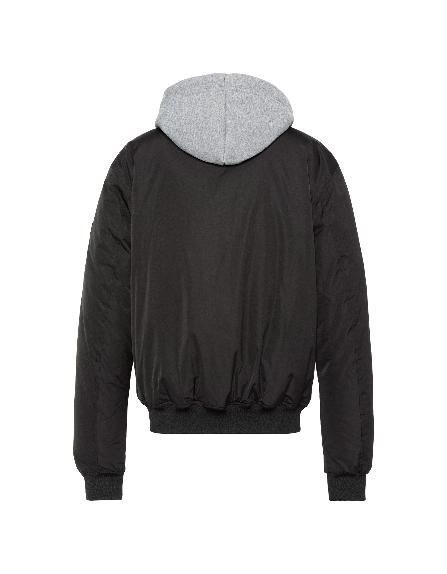 Chaqueta negra con capucha con Plastron extraíble