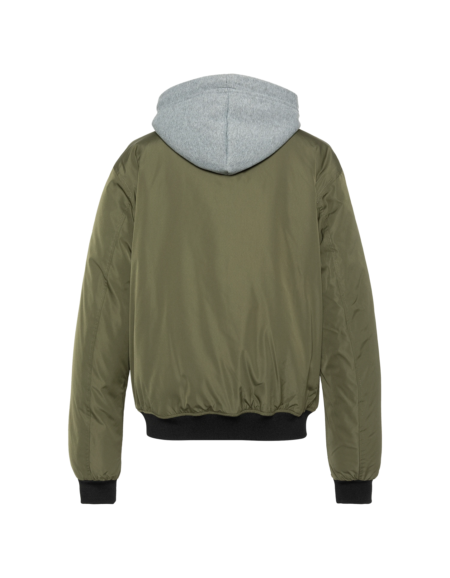 Chaqueta de color caqui con capucha con plastron extraíble