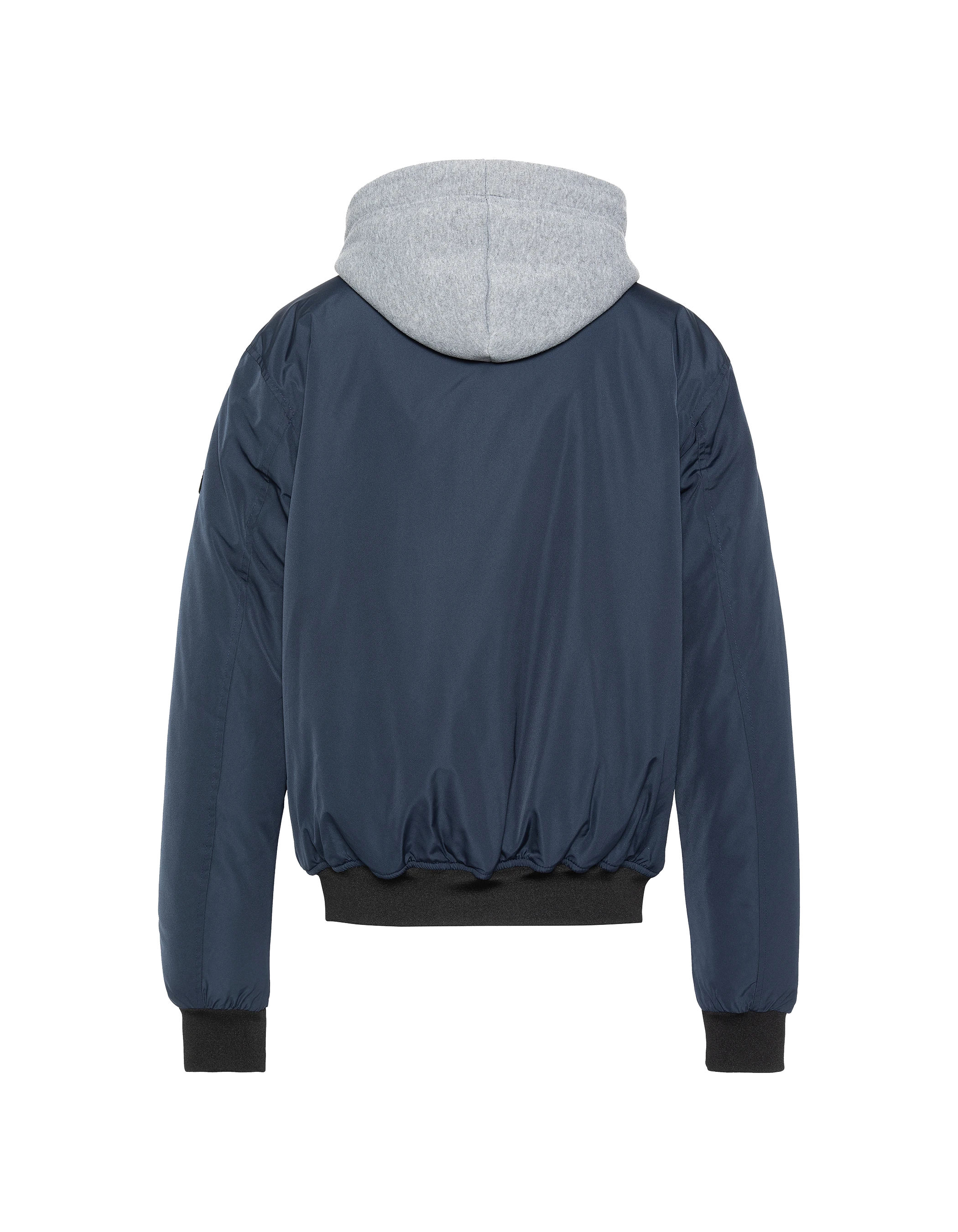 Chaqueta azul marino con capucha con Plastron extraíble-8