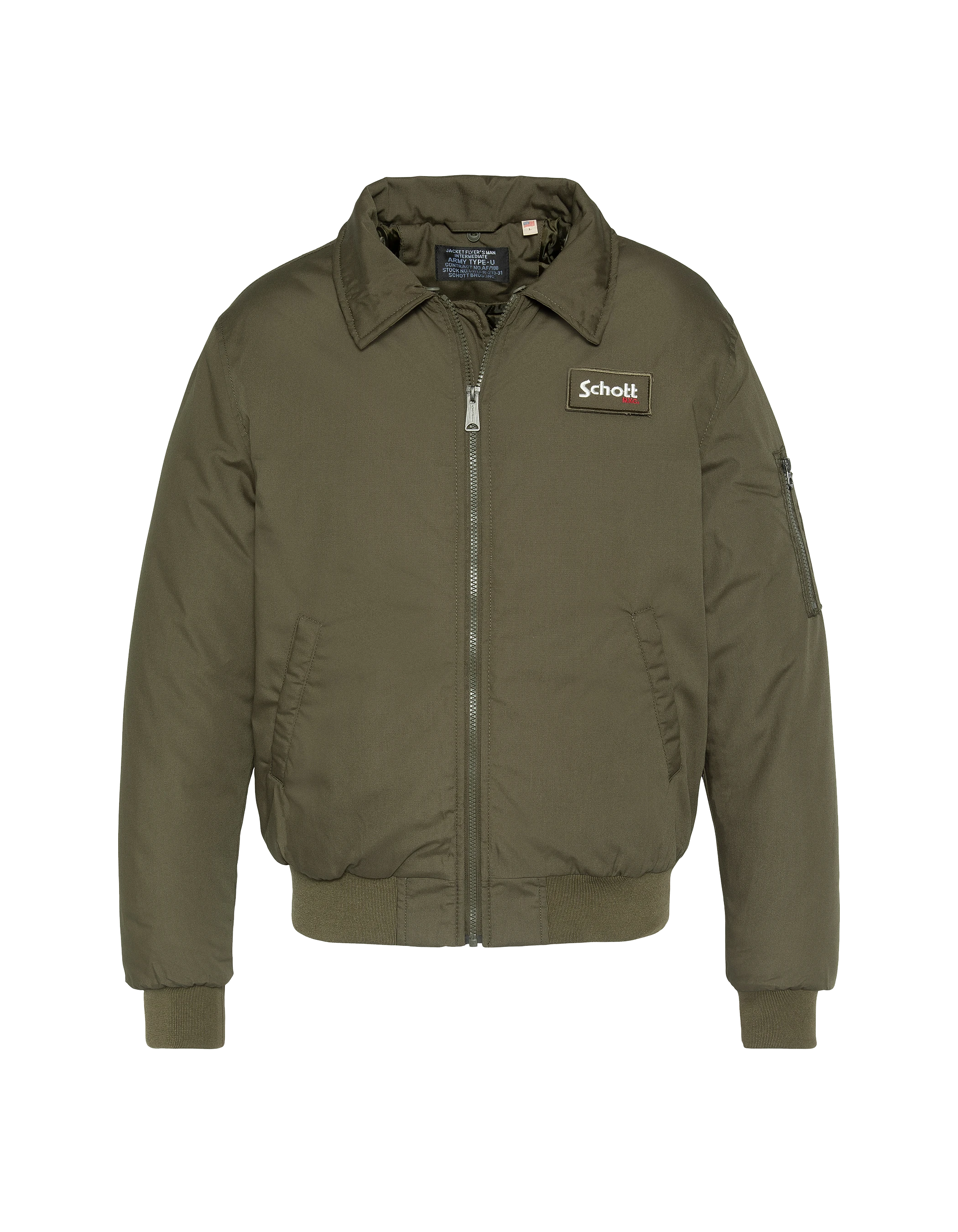 Chaqueta de color caqui con cuello de piel sintética extraíble-5