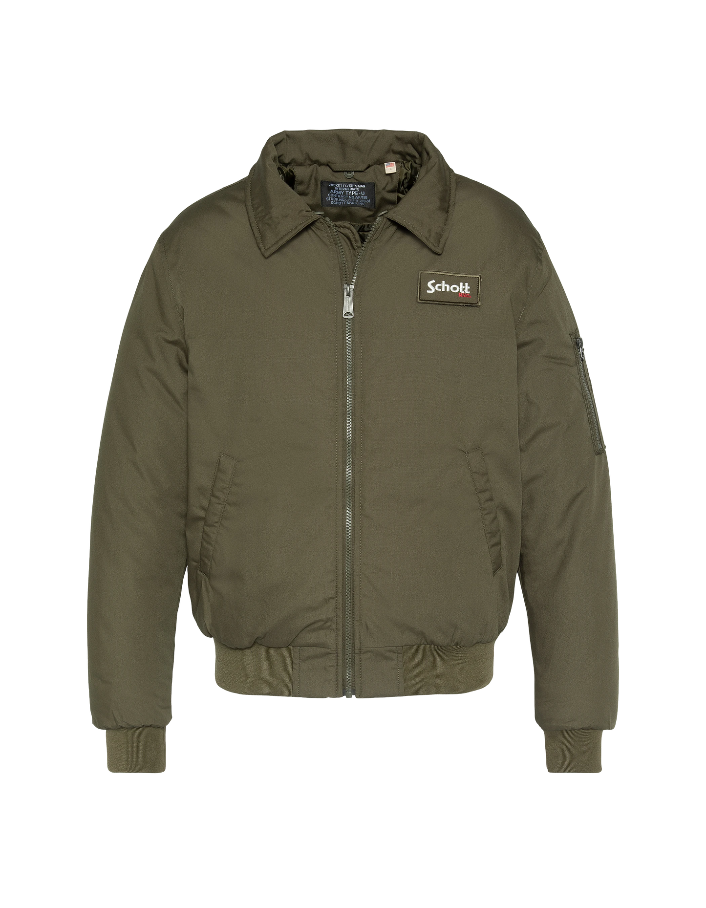 Chaqueta de color caqui con cuello de piel sintética extraíble