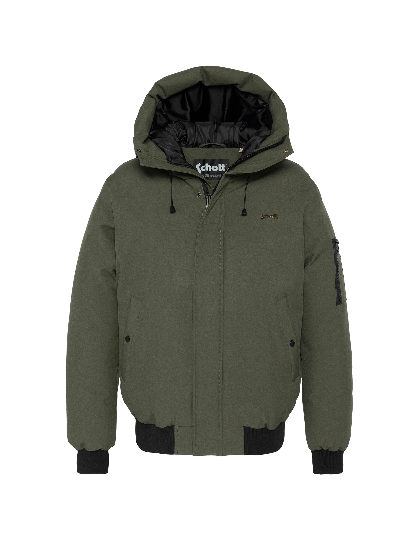 Chaqueta de color caqui con capucha