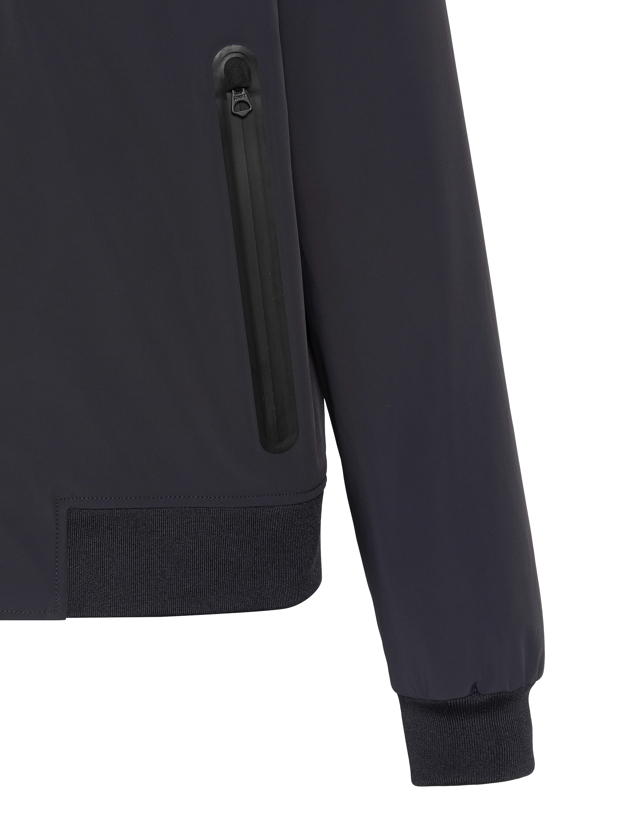 Capucha urbana de la chaqueta azul marino oscuro-5