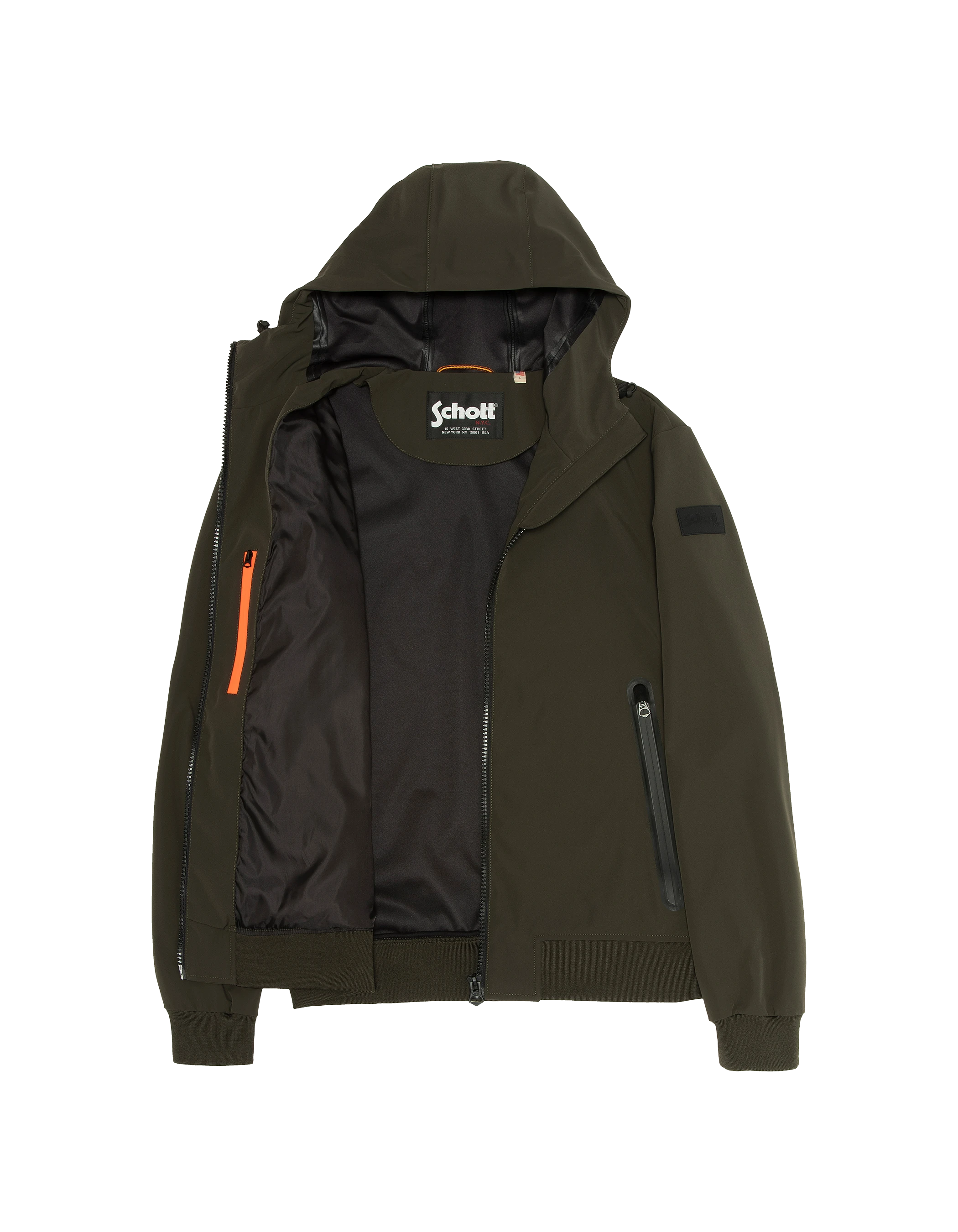 Chaqueta de color caqui urbano con encapuchas-3