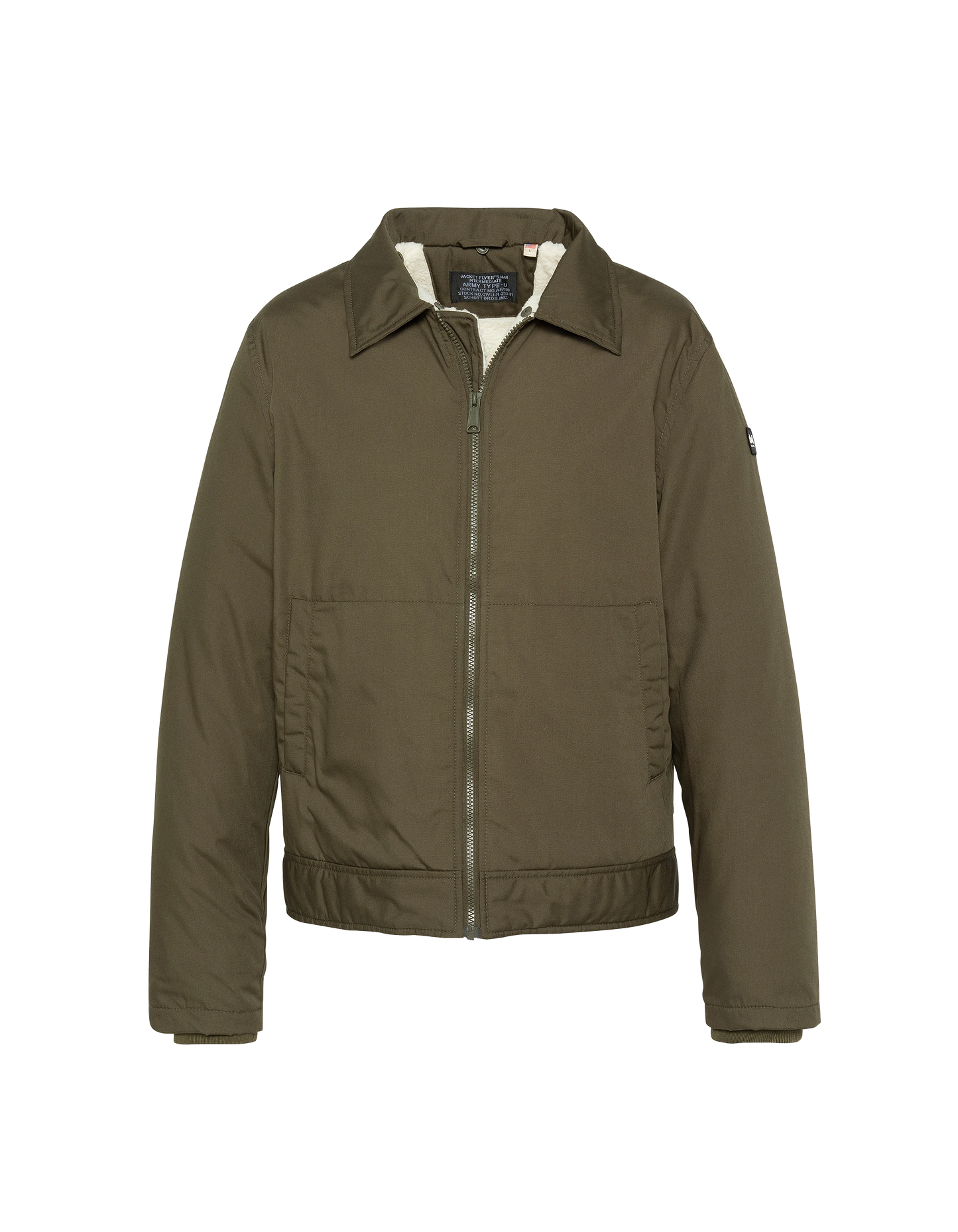 Chaqueta de color caqui con collar de sherpa extraíble